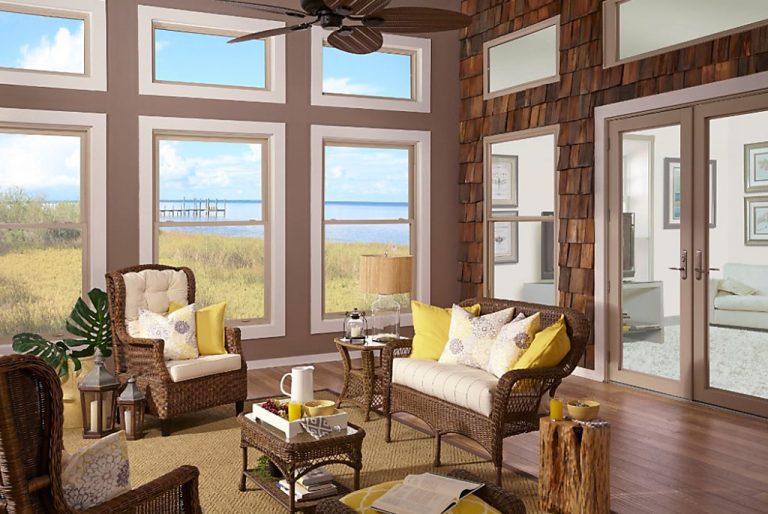 Interior Windows at beach house looking over dunes